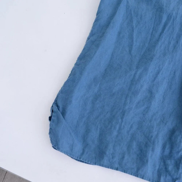 Vintage 90S Joseph Abboud Blue 100% Linen Short Sleeve Button Up  Shirt Size XL - Picture 6 of 10